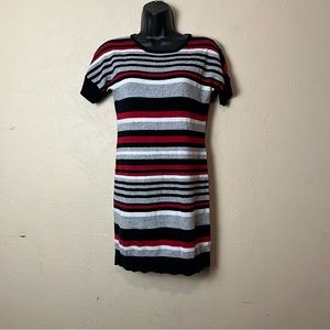 5/$30 Cato girls multicolor striped short‎ sleeve dress size large 12/14